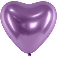 Hjärtballonger Krom Lila 25-pack