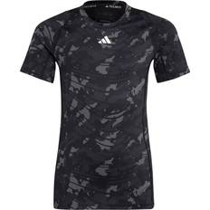 Kamouflage Överdelar adidas Aeroready Techfit Camo Printed T-shirt - Grey Five/Carbon/Black/White (HR6262)