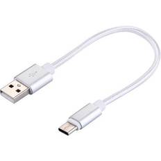 Silver - USB C-USB C - USB-kabel Kablar SiGN USB-C-kabel Nylontyg