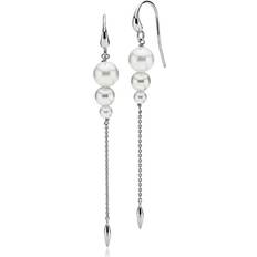 Izabel Camille Earhook Earrings - Silver/Pearls
