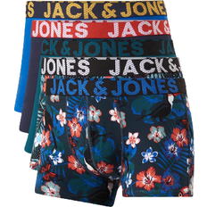 Jack & Jones Bomull Kalsonger Jack & Jones JacBird Trunks 5-pack - Blue/Deep Teal