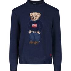 Linne Tröjor Polo Ralph Lauren Flag Bear Knitted Sweater - Navy