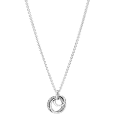 Pandora Silver Smycken Pandora Family Always Encircled Pendant Necklace - Silver/Transparent