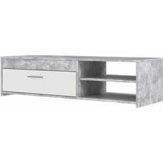 Forte Furniture Pilvi Contemporary White/Light Grey Concrete TV-bänk 120x31.8cm
