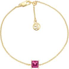 Rosa Armband Sif Jakobs Ellera Quadrato Bracelet - Gold/Pink