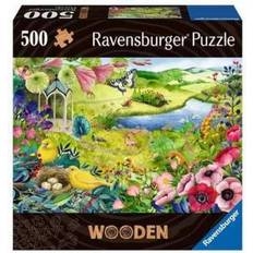 Ravensburger Klassiska pussel Ravensburger Puzzle 17513 Wilder Garten 500 Teile Holzpuzzle, mit individuellen Puzzleteilen und kleinen Holzfiguren = Whimsies) für Kinder und Erwachsene ab 14 Jahren