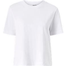 Dam - Ekologiskt material - Midiklänningar - Vita T-shirts Selected Boxy T-shirt - Bright White