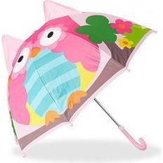 Relaxdays barnparaply med 3D-ugg, paraply för flickor och pojkar, litet paraply från 3 år