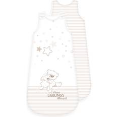 Herding Baby Best Baby sovsäck, liten favoritperson motiv, 90 cm, dragkedja runt om på sidan och tryckknappar, vit