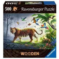 Ravensburger Pussel Ravensburger Puzzle 17514 Tiger im Dschungel 500 Teile Holzpuzzle, mit individuellen Puzzleformen und kleinen Holzfiguren = Whimsies) für Kinder und Erwachsene ab 14 Jahren