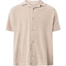 Knowledge Cotton Apparel Terry Loose Short Sleeve Shirt - Safari