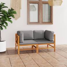 Teak Loungeset Utemöbler vidaXL 2-Seater Patio Sofa Outdoor Lounge Set