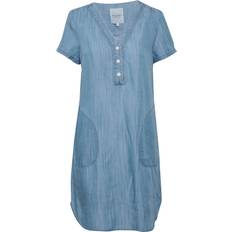 Enfärgade - Kort ärmar - Korta klänningar Part Two Kaminas Dress - Medium Blue Denim