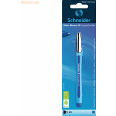Schneider 75023 Slider Memo XB kulspetspenna (med huva, linjebredd: XB, skrivfärg: blå, tillverkad i Tyskland) 1 blisterkort