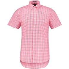 Gant Beige Skjortor Gant Regular Fit Broadcloth Short Sleeve Gingham Check Shirt