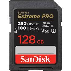 128 GB - SDXC Minneskort SanDisk Extreme PRO MicroSDXC V60 UHS-II U3 280/100MBs 128GB