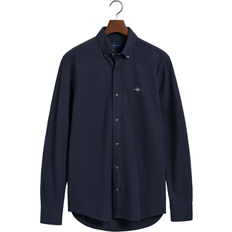Gant Skjortor Gant Reg Jersey Pique Shirt Blue