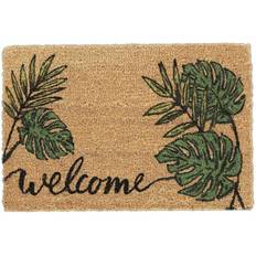 Relaxdays Welcome Leaves Doormat Black, Green cm