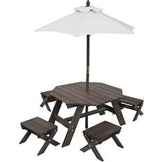Kidkraft Multifärgade Barnrum Kidkraft Wooden Octagon Table, Umbrella Exclusive