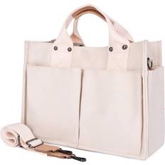 INCOVER Canvas Fabric Handbag - White