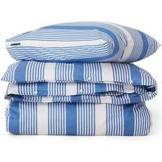 Lexington Blåa - Bomullssatin Sängkläder Lexington Striped Cotton Sateen Påslakan Vit, Blå (220x)