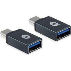 3.0 - Kabeladaptrar - USB A-USB C Kablar Conceptronic USB C - USB A 3.0 M-F Adapter 2-pack