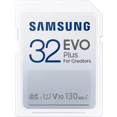 Samsung 32 GB - SDHC Minneskort & USB-minnen Samsung Evo Plus 2021 SDHC Class 10 UHS-I U1 V10 130MB/S 32GB