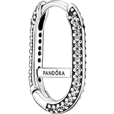 Pandora Me Pavé Link Single Earring - Silver/Transparent