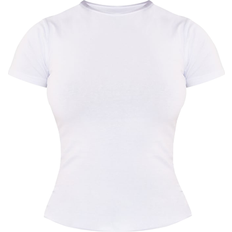 PrettyLittleThing T-shirts & Linnen PrettyLittleThing Cotton Blend Fitted Crew Neck T-shirt - Basic White