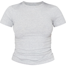 PrettyLittleThing Dam Överdelar PrettyLittleThing Cotton Blend Fitted Crew Neck T-shirt - Besic Grey Marl