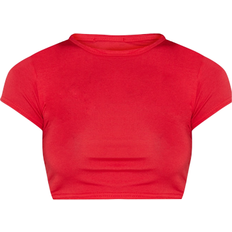 PrettyLittleThing T-shirts & Linnen PrettyLittleThing Basic Short Sleeve Crop T-shirt - Red