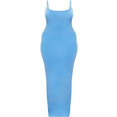 PrettyLittleThing Shape Jersey Strappy Maxi Dress - Slate Blue