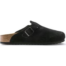 Birkenstock Unisex Utetofflor Birkenstock Boston Soft Footbed Suede Leather - Black