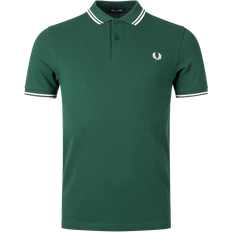 Fred Perry Herr Överdelar Fred Perry Slim Fit Twin Tipped Polo Shirt - Ivy/Snow White
