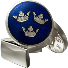 Skultuna Kronor Cufflinks - Silver/Royal Blue