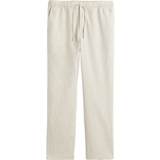 Herr - Linnebyxor Byxor & Shorts H&M Linen Mix Regular Fit Pants - Cream White