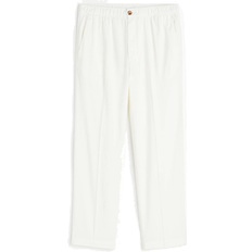 H&M XS Byxor & Shorts H&M Linen Mix Regular Fit Pants - White