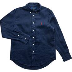 Skjortor Barnkläder Polo Ralph Lauren Kid's Logo Linen Shirt - Navy Blue