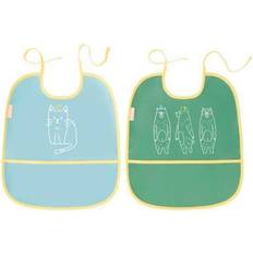 Badabulle Nappar & Bitleksaker Badabulle Lot of 2 flexible bibs, Impermeable with recuperator, from 0 to 3 years