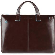 Piquadro Blåa Axelremsväskor Piquadro Original bag blue briefcase leather brown expandable ca4021b2-mo
