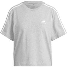 Adidas Bomull - Dam - Långa kjolar - Vita T-shirts adidas Stripes Crop T-Shirt Damen