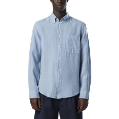Skjortor NN07 Arne Linen Shirt - Ashley Blue