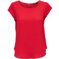 32 - Dam Blusar Only Vic Loose Short Sleeve Top - Red/High Risk Red