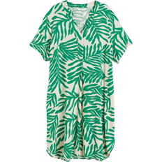 H&M Korta klänningar H&M V-Neck Tunic Dress - Green/Leaf Pattern