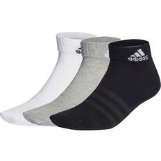 Adidas Gråa Strumpor adidas Thin and Light Ankle Socks 3-pack - Grey Heather/White/Black