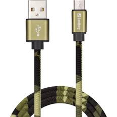 Gröna - USB A-USB Micro-B - USB-kabel Kablar Sandberg Camouflage USB A - USB Micro B M-M 1m