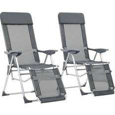 VidaXL Campingstolar vidaXL Folding Camping Chairs With Footrests 2pcs