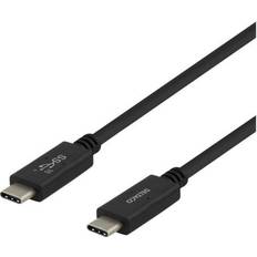 Deltaco Rund - USB C-USB C - USB-kabel Kablar Deltaco USB C - USB C Gen2 3.1 M-M 1m