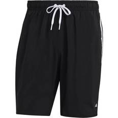 adidas 3-Stripes CLX Swim Shorts - Black / White