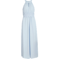 42 - Enfärgade - Långa klänningar Vila Milina Pleated Halterneck Maxi Dress - Kentucky Blue